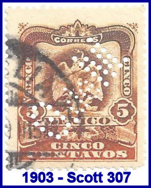 Michoacan 1903 perfin